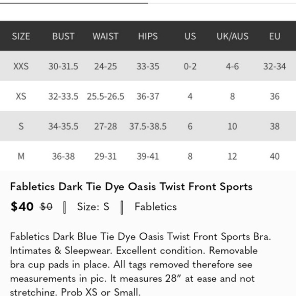 Fabletics NWT L Oasis Twist Front Sports Bra Tie Dye - Picture 3 of 3